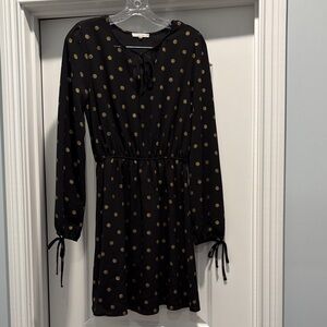 Le Lis Black and Gold Patterned Dress